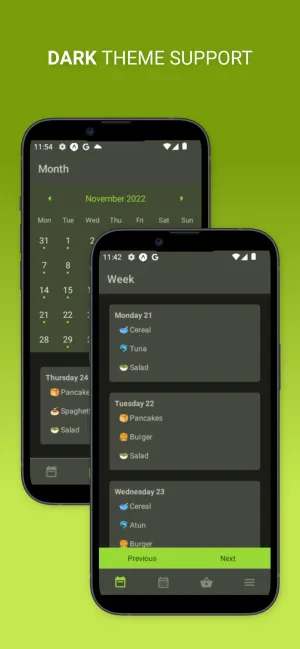 A screenshot of the app, showing the dark theme.